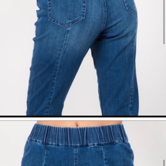 New! Denim Crop Lace Up Blue Jeans! Size 10/12 - Picture 5 of 8